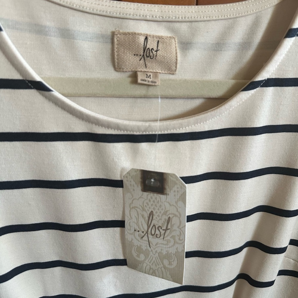 Navy and Cream Striped Mini Dress - Picture 3 of 3